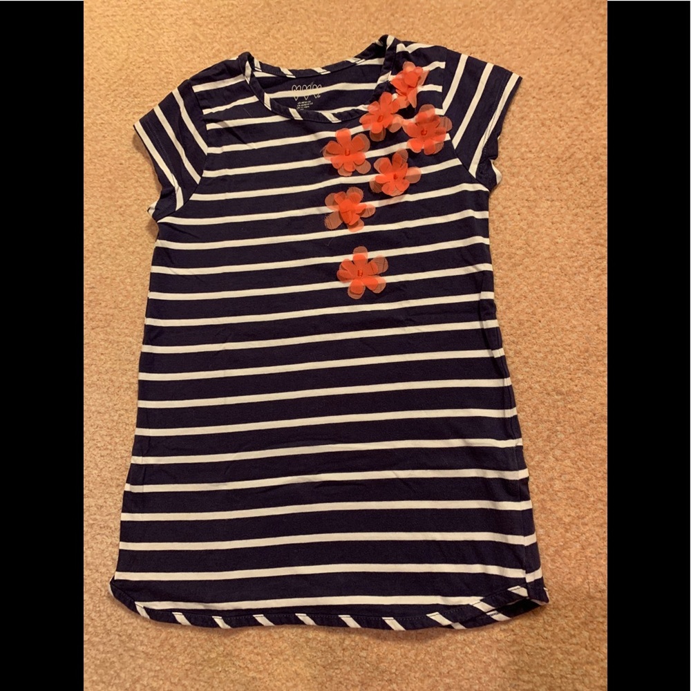 Three Hearts Stripe Tee Girls Med